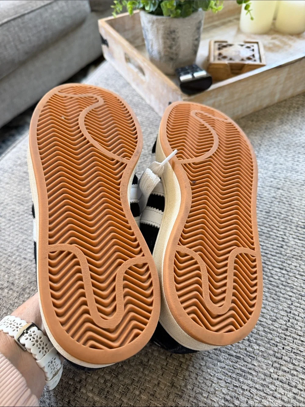 adidas Campus Black Suede Sneakers with White Stripes